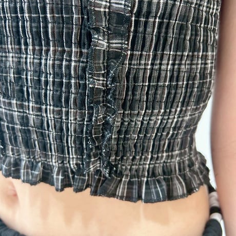 off-shoulder frill blouse