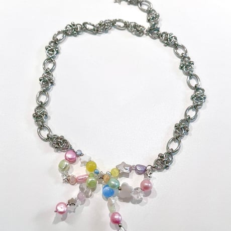 macaron ribbon necklace