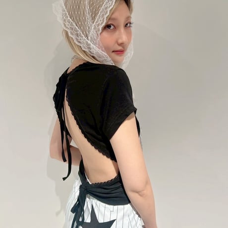 back twin ribbon tee