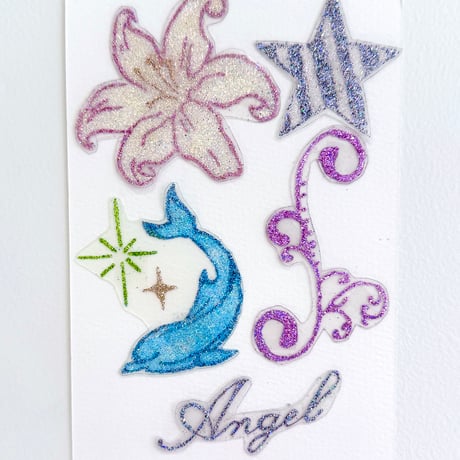 Lily & Dolphin Star <333 Body Jewelry Sticker 🐬🌺⭐️