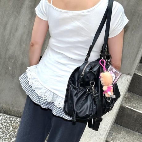 check frill one shoulder tops