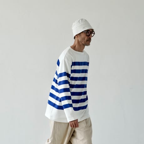 G.F.G.S.× ei-to blue Border T shirts "NAVAL relax"
