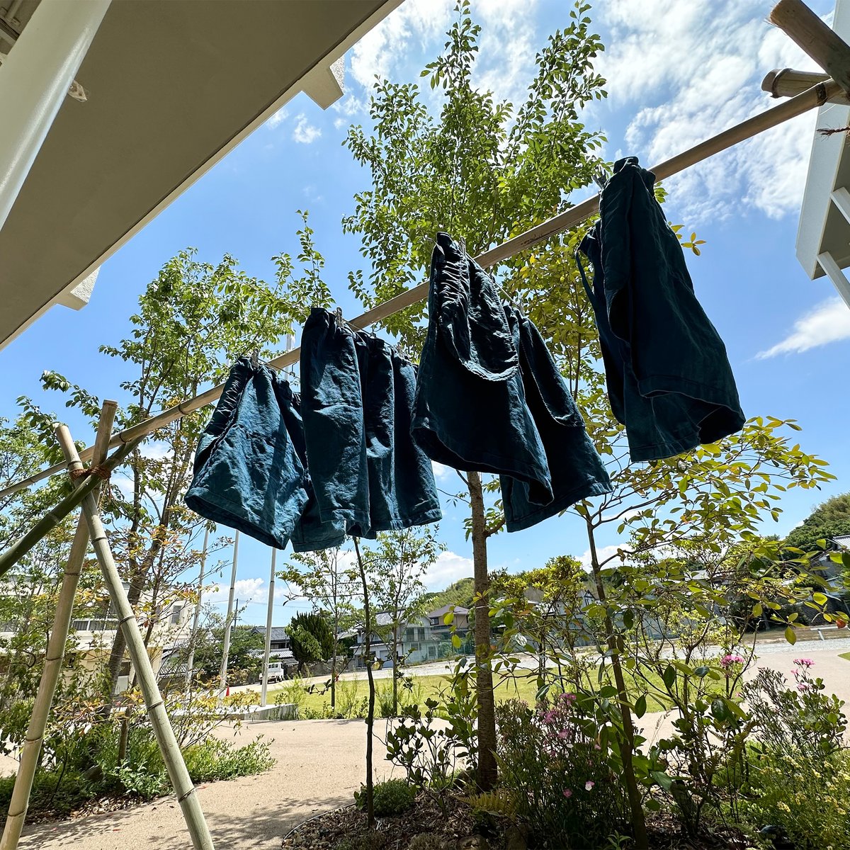 コットン×和紙のショートパンツ 