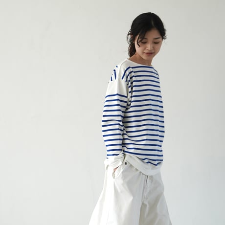 G.F.G.S.× ei-to blue Border T shirts "NAVAL relax"