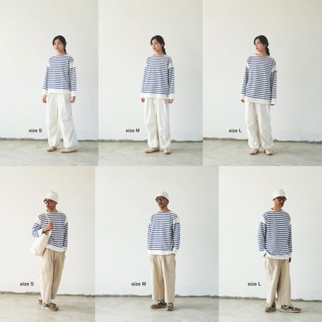 G.F.G.S.× ei-to blue Border T shirts "NAVAL relax"