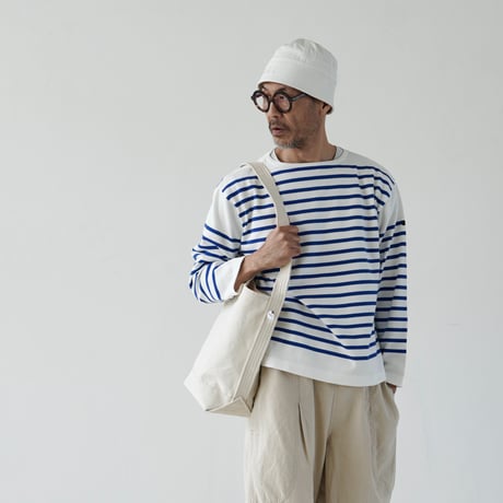 G.F.G.S.× ei-to blue Border T shirts "NAVAL relax"