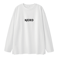 NERD Tシャツ ビックシルエットロングスリーブ（ホワイト）