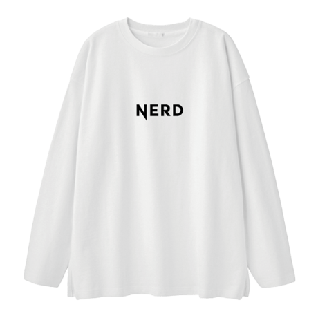 NERD Tシャツ ビックシルエットロングスリーブ（ホワイト）