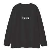 NERD Tシャツ ビックシルエットロングスリーブ（ブラック）