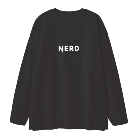 NERD Tシャツ ビックシルエットロングスリーブ（ブラック）