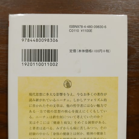 ニーチェ入門　清水真木　ちくま学芸文庫