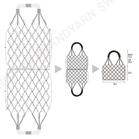 Free pattern（コットンイージーでネットバッグ）
