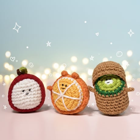 (KIT)_韓国作家のknitting_ssem 果物キーリング