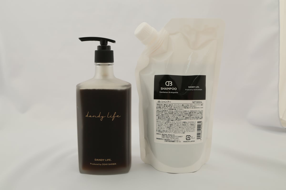 ｸﾞﾗｽﾎﾞﾄﾙ付》 dbｼｬﾝﾌﾟｰ/500ml ￥4,500+税 | DANDY LIFE