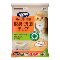 【お得なまとめ買い・4点セット】ニャンとも清潔トイレ 脱臭・抗菌チップ（極小の粒／天然針葉樹素材／4.4L×4点）　　　　　　　　　　　　　　　4901070575114