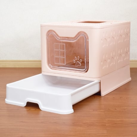 砂が飛び散りにくい 猫トイレ　【引き出し式/大容量/2色】 【猫トイレ本体】　　　　　2203265203