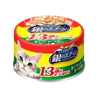 ≪地域限定配送≫【お得なまとめ買い】銀のスプーン 缶 １３歳頃からまぐろ・かつおにかつお節入り７０ｇ　［ユニ・チャームペット］