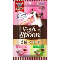 ≪地域限定配送≫【お得なまとめ買い】銀のスプーン おやつ にゃんSpoon  2種のアソートまぐろ＆シーフード味１００ｇ　［ユニ・チャームペット］