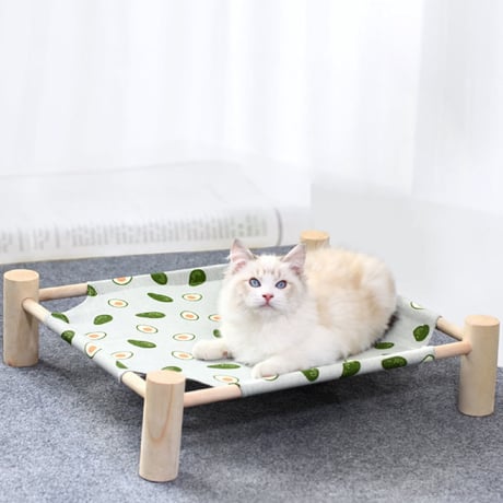 【お得なまとめ買い・3点】ペット用品 ペットベッド ハンモック 組み立て簡単 ねこ 猫 犬 木製簡易ベッド 夏用　　　　　　　　　　　　　　　D-a1382