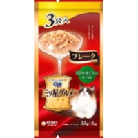 ≪地域限定配送≫【お得なまとめ買い】銀のスプーン 三ツ星グルメ パウチフレークささみ・まぐろ入りかつお ３５ｇ×３袋　［ユニ・チャームペット］