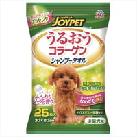 【お得なまとめ買い40点】アース・ペット うるおうコラーゲン シャンプータオル 小型犬用 25枚入り ジョイペット　　　　　　　4994527726306