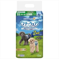マナーウェア 男の子用 SSサイズ 青チェック・紺チェック（48枚）【ユニ・チャーム】 【 ペット用品 】　　　　　　　　　　4520699675359