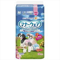 マナーウェア 女の子用 Mサイズ ピンクリボン・青リボン（16枚）【ユニ・チャーム】【 ペット用品 】　　　　　　　　　　　　　　　4520699628386