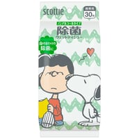 【お得なまとめ買い・24点】スコッティ　ウェットティシュー　除菌　ノンアルコールタイプ　スヌーピー　３０枚　　　　　　　　　　　　　　　4901750766061