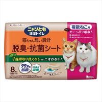 【お得なまとめ買い・4点セット】ニャンとも清潔トイレ 脱臭・抗菌シート 複数ねこ用（8枚×4点）【エステー】 【 ペット用品 】　　　　　　　　　　4901070575176