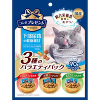 ≪地域限定配送≫【お得なまとめ買い】コンボ プレゼント キャット おやつ 下部尿路の健康維持 ３種のバラエティパック ３ｇ×３０袋　［日本ペットフード］