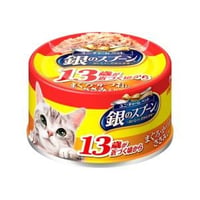≪地域限定配送≫【お得なまとめ買い】銀のスプーン 缶 １３歳以上用まぐろ・かつおにささみ入り ７０ｇ　［ユニ・チャームペット］