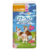 マナーウェア 女の子用 Lサイズ ピンクリボン・青リボン（14枚）【ユニ・チャーム】【 ペット用品 】　　　　　　　　　　　　　　　4520699628508