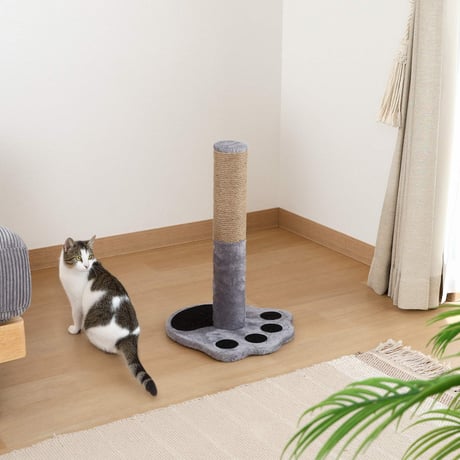 【お得なまとめ買い・4点】爪とぎ ポールタイプ ねこぱんち グレー       51248