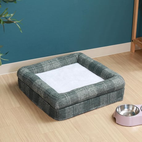 ルーフベッド付き 2ルーム ペットハウス （グレーチェック） 【ペット用品】　　　　　　　　53720