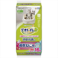 【お得なまとめ買い・12点セット】デオトイレ 複数ねこ用 ふんわり香る消臭・抗菌シート ナチュラルガーデンの香り（16枚×12点）【ユニ・チャーム】 【 ペット用品 】　　4520699626634