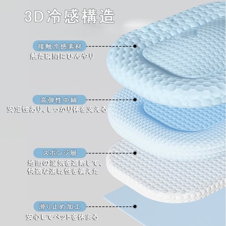 【お得なまとめ買い・6点】夏用 ペットベッド 洗える 犬猫兼用 ひんやりマット 接触冷感 クッション　　　　　　　　　　　　　　　SSSM132025061341