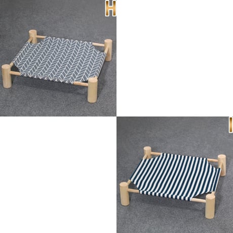 【お得なまとめ買い・3点】ペット用品 ペットベッド ハンモック 組み立て簡単 ねこ 猫 犬 木製簡易ベッド 夏用　　　　　　　　　　　　　　　D-a1382