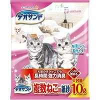 【お得なまとめ買い・5点セット】デオサンド 複数ねこ用 紙砂（10L×5点）【ユニ・チャーム】 【 ペット用品 】　　　　　　　　　　4520699638385