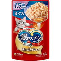≪地域限定配送≫【お得なまとめ買い】銀のスプーン パウチ １５歳頃からまぐろ ６０ｇ　［ユニ・チャームペット］