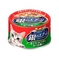 ≪地域限定配送≫【お得なまとめ買い】銀のスプーン 缶 まぐろ・かつおにかつお節入り ７０ｇ　［ユニ・チャームペット］