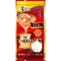 ≪地域限定配送≫【お得なまとめ買い】銀のスプーン 三ツ星グルメ パウチジュレまぐろ・かつおにささみ添え ３５ｇ×３袋　［ユニ・チャームペット］
