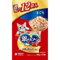 ≪地域限定配送≫【お得なまとめ買い】銀のスプーン パウチ まぐろ ６０ｇ×１２袋　［ユニ・チャームペット］