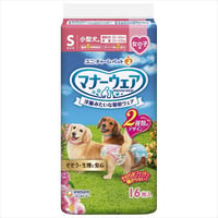 マナーウェア 女の子用 Sサイズ ピンクリボン・青リボン（16枚）【ユニ・チャーム】【 ペット用品 】　　　　　　　　　　　　　　　4520699628157