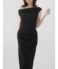 Off-Shoulder Draped Maxi Dress