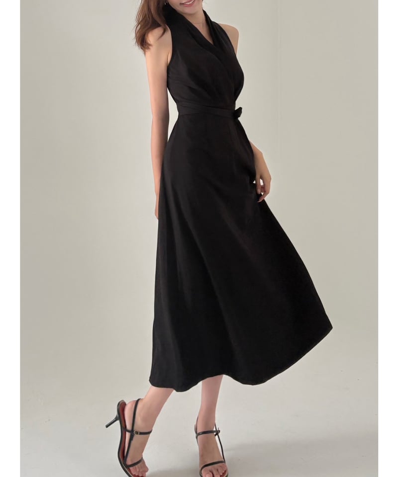 Sleeveless Wrap-Style Flare Dress | BOCHERON