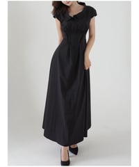 Elegant Flare Collar Black Maxi Dress（ワンピース）