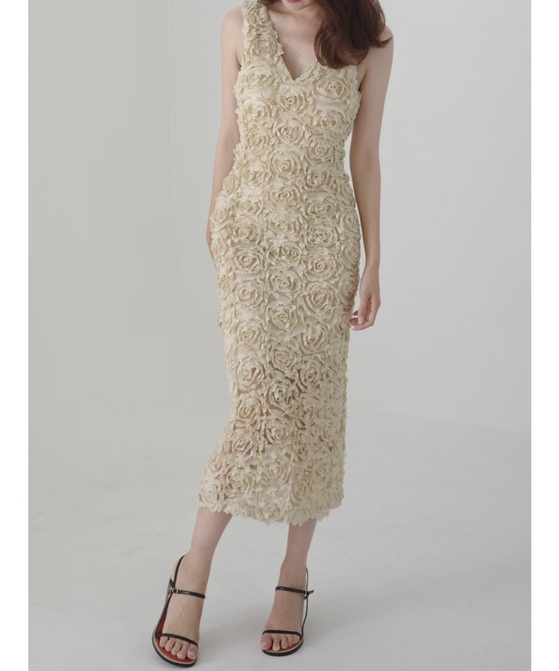 flower mernaid onepiece beige | BOCHERON