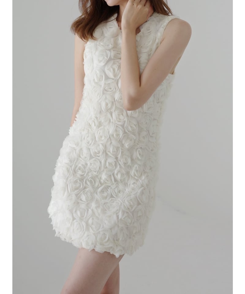 ワンピース bocheron Rose Floral Texture Mini Dress Rose Floral Texture Mini Dress | BOCHERON