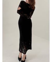 Textured Long Dress black