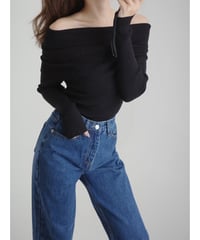Soft Curve Knit Top black （トップス）